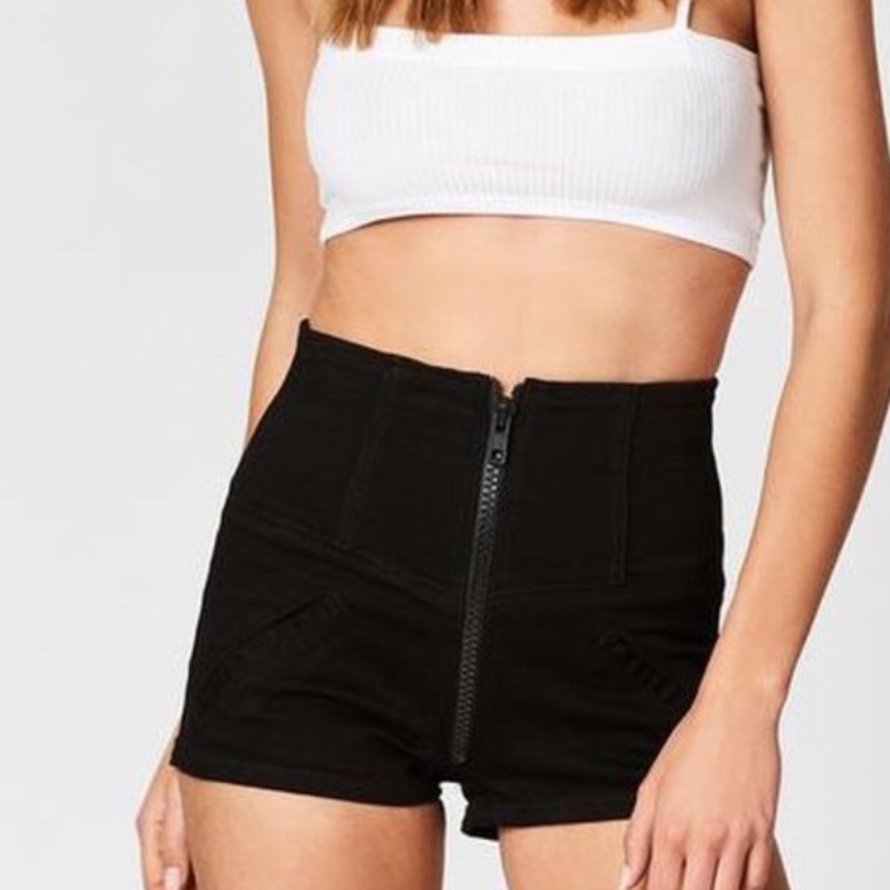 Black carmar high waisted shorts